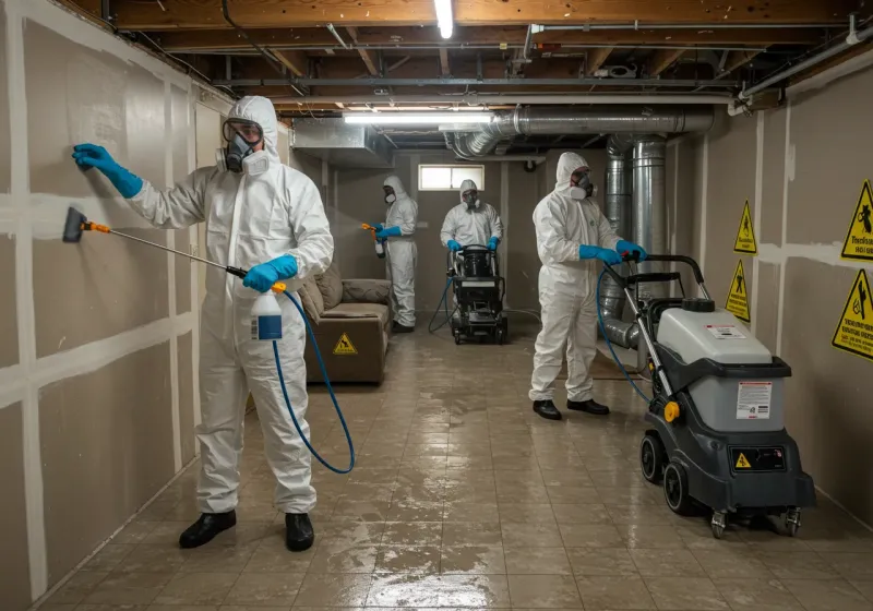Basement Moisture Removal and Structural Drying process in Hazen, ND